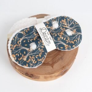 Cotton Owl Print Soft Sherpa Backed Sleep Mask