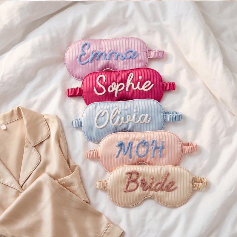 Custom Chenille Yarn Sleep Mask - Image 4